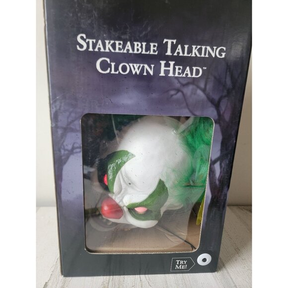 Spirit Halloween stackable talking clown head animated scary decor - Picture 1 of 12